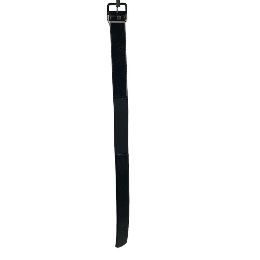 Vince Camuto black belt wide stretch thick silver  hardware sz m/l